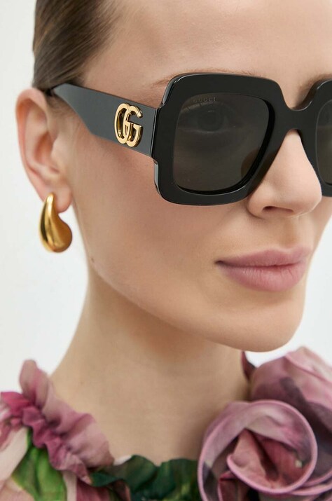 Slnečné okuliare Gucci dámske, čierna farba