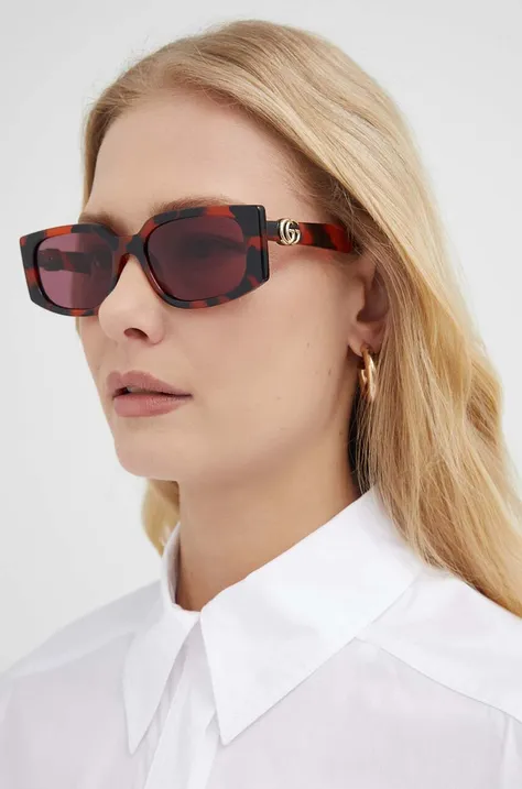Сонцезахисні окуляри Gucci жіночі колір помаранчевий