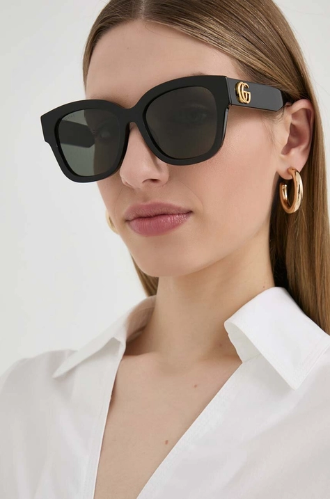 Gucci ochelari de soare femei, culoarea negru