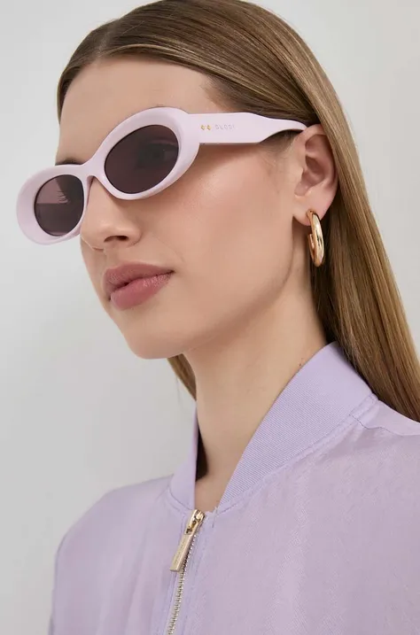 Сонцезахисні окуляри Gucci жіночі колір рожевий