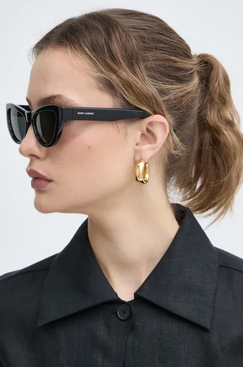 Солнцезащитные очки Saint Laurent женские цвет чёрный SL 676