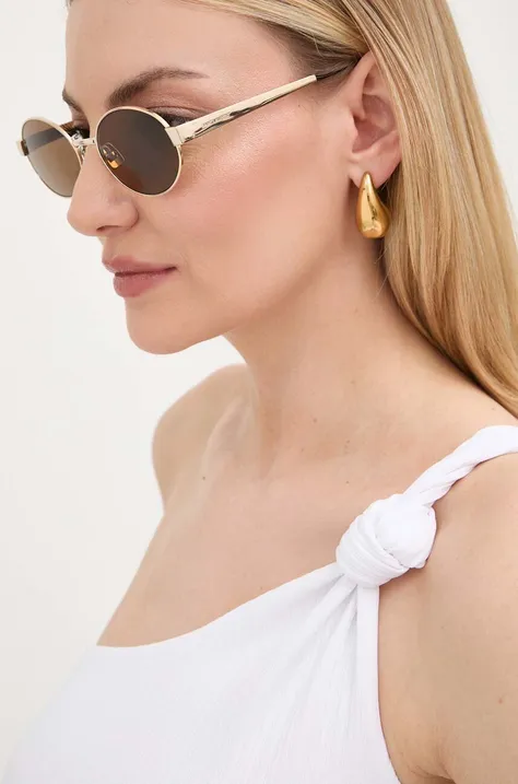 Sluneční brýle Saint Laurent dámské, zlatá barva, SL 692