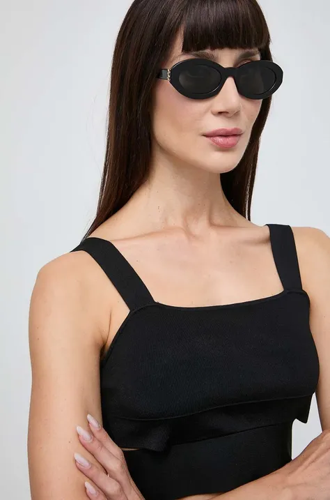 Slnečné okuliare Saint Laurent dámske, čierna farba, SL M136