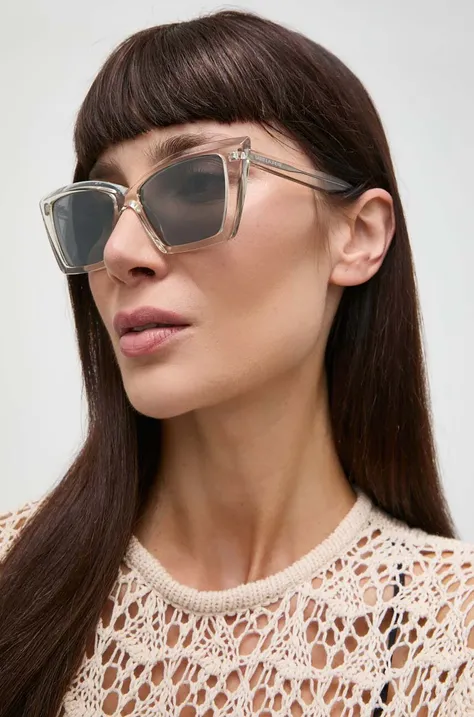 Сонцезахисні окуляри Saint Laurent жіночі колір бежевий SL 657