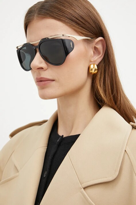 Saint Laurent ochelari de soare femei, culoarea negru, SL M137 AMELIA