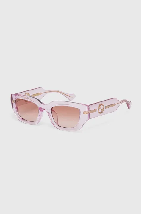 Slnečné okuliare Gucci dámske, ružová farba, GG1558SK