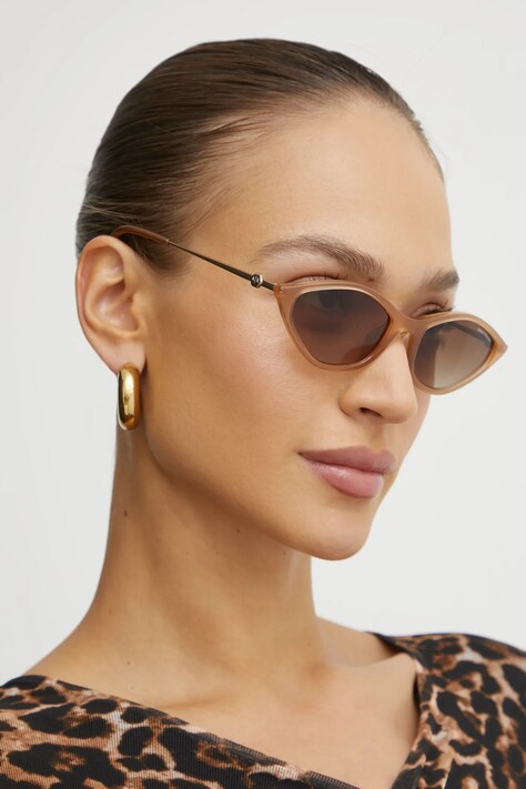 Slnečné okuliare Armani Exchange dámske, béžová farba, 0AX4152SU