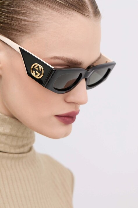 Sluneční brýle Gucci dámské, černá barva, GG1664S