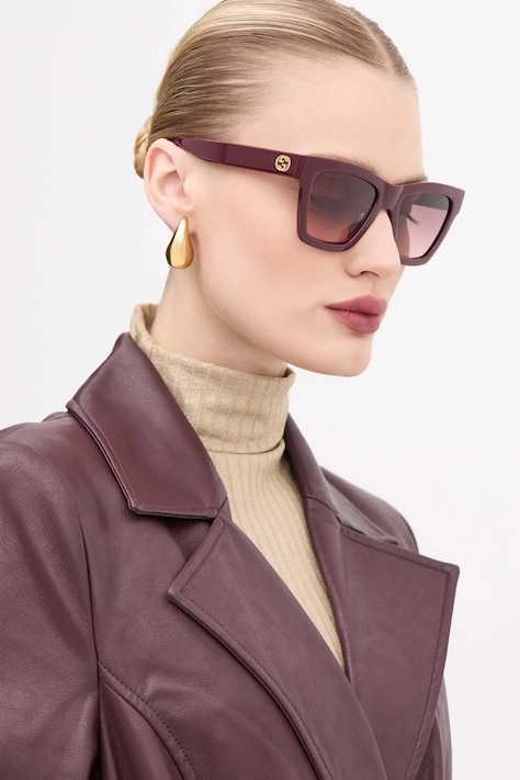 Sluneční brýle Gucci dámské, vínová barva, GG1714S