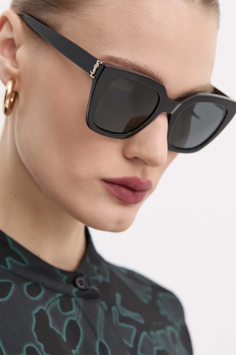 Slnečné okuliare Saint Laurent dámske, čierna farba, SL M143,