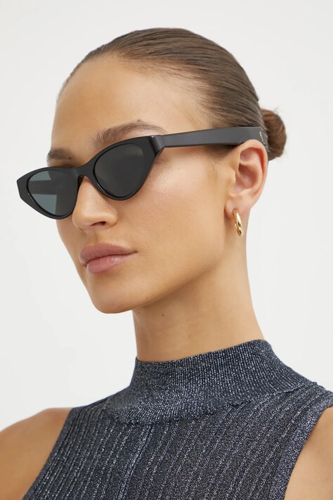 Sluneční brýle Saint Laurent dámské, černá barva, SL M144