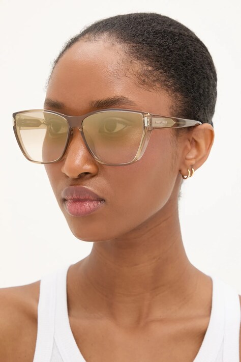 Saint Laurent ochelari de soare femei, culoarea galben, SL 758
