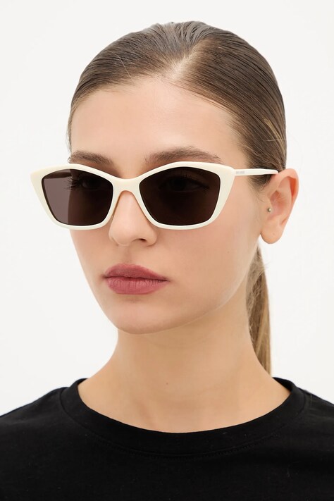 Saint Laurent okulary przeciwsłoneczne damskie kolor beżowy SL 775
