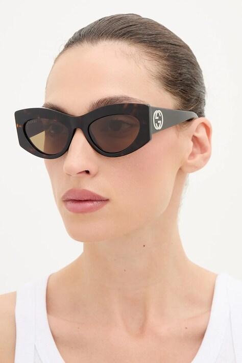 Gucci ochelari de soare femei, culoarea portocaliu, GG1843S