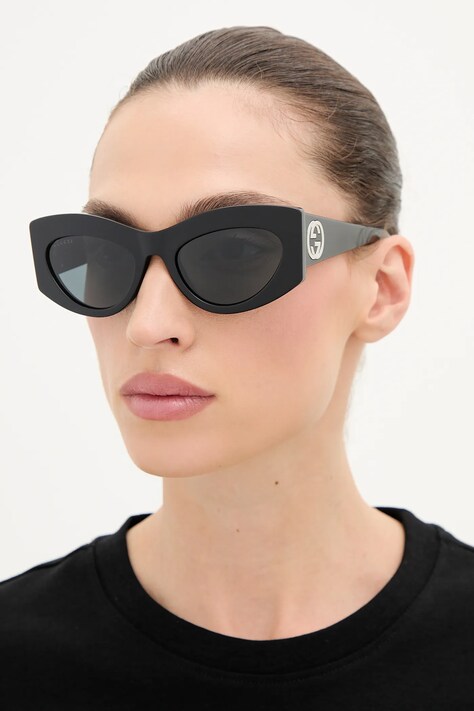 Gucci ochelari de soare femei, culoarea negru, GG1843S