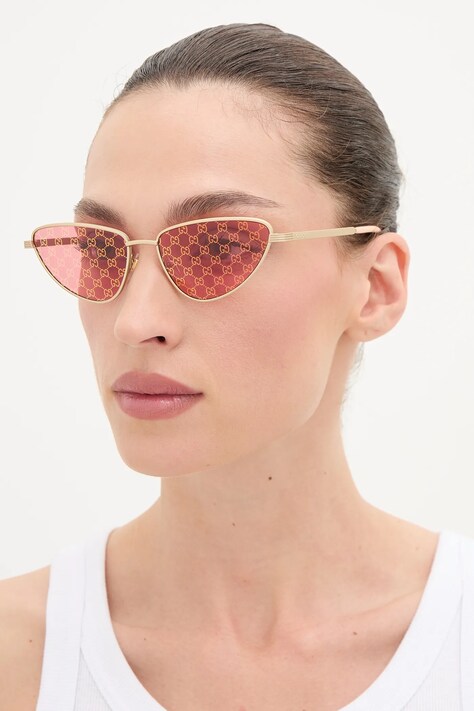 Gucci okulary przeciwsłoneczne damskie kolor złoty GG1879S