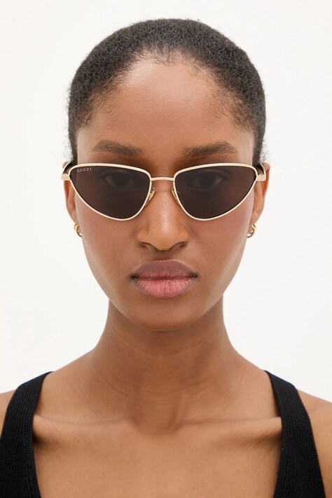 Gucci ochelari de soare femei, culoarea auriu, GG1879S