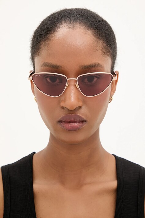 Gucci ochelari de soare femei, culoarea auriu, GG1879S
