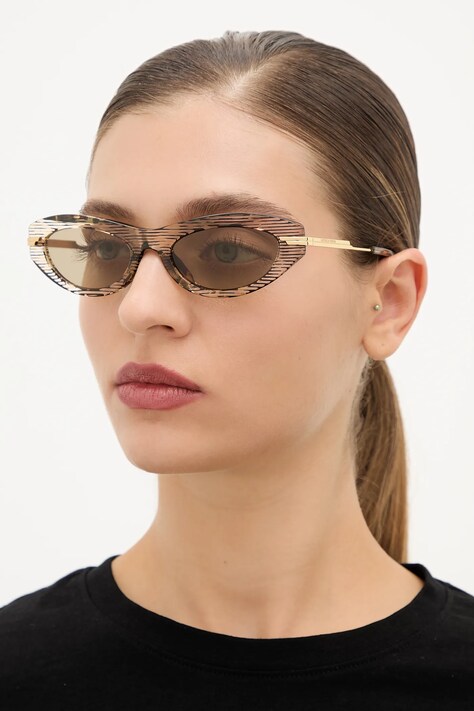 Bottega Veneta okulary przeciwsłoneczne damskie kolor złoty BV1368S