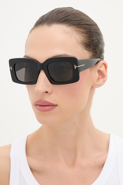Tom Ford okulary przeciwsłoneczne Brigitta damskie kolor czarny FT1188_5001A