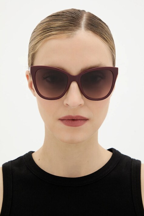 Love Moschino okulary przeciwsłoneczne damskie kolor bordowy MOL097/S