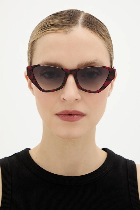 Moschino okulary przeciwsłoneczne damskie kolor bordowy MOS197/S