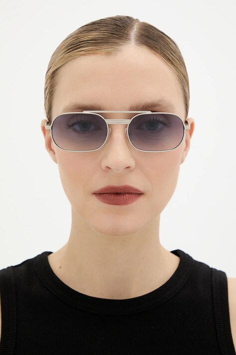 Moschino okulary przeciwsłoneczne damskie kolor srebrny MOS198/S