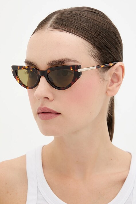 Sluneční brýle Alexander McQueen dámské, hnědá barva, AM0520S