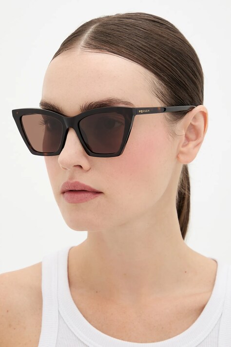 Alexander McQueen ochelari de soare culoarea maro, AM0536S