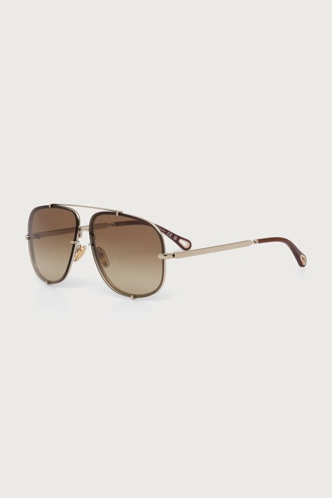 Chloe Okulary przeciwsłoneczne pilotki damskie złote CH0348S