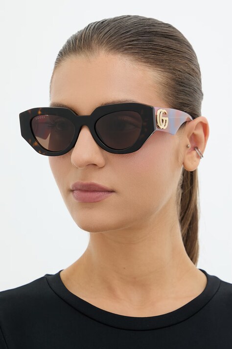 Gucci okulary przeciwsłoneczne damskie brązowe GG1421S