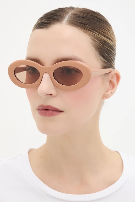 Saint Laurent okulary przeciwsłoneczne damskie kolor brązowy SL 594