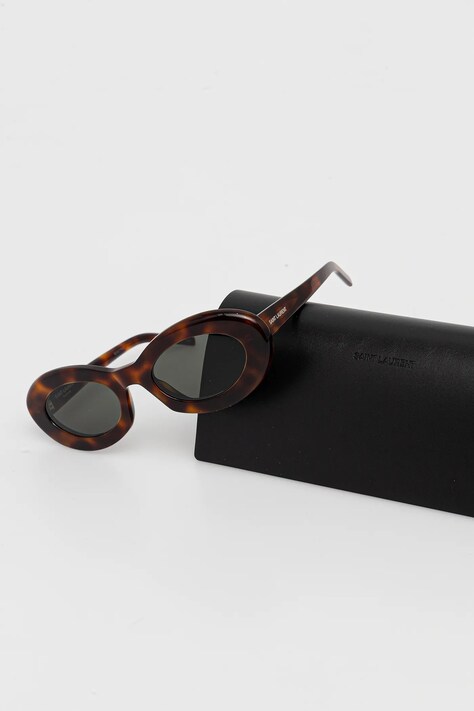 Saint Laurent okulary przeciwsłoneczne damskie kolor brązowy SL 594