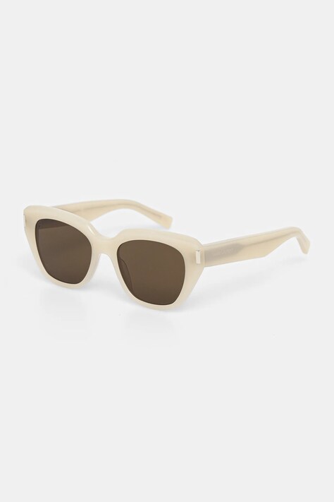 Saint Laurent okulary przeciwsłoneczne damskie kolor beżowy SL 827