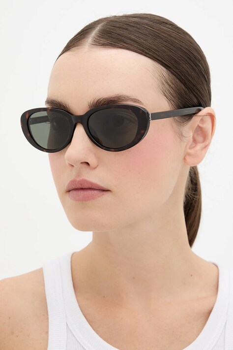 Saint Laurent okulary przeciwsłoneczne damskie kolor brązowy SL M154