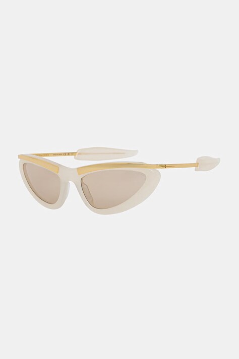 Bottega Veneta okulary przeciwsłoneczne kocie oczy damskie beżowe BV1477S