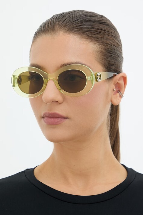 Gucci okulary przeciwsłoneczne damskie zielone GG2026S