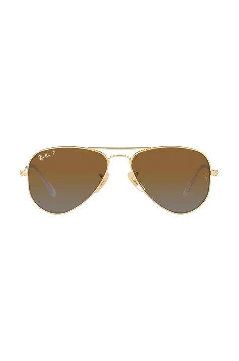 Дитячі сонцезахисні окуляри Ray-Ban Junior Aviator колір коричневий 0RJ9506S-Polarized