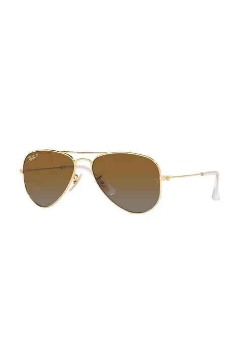 Детские солнцезащитные очки Ray-Ban Junior Aviator цвет коричневый 0RJ9506S-Polarized