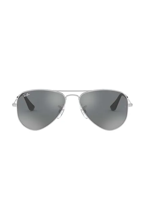 Дитячі сонцезахисні окуляри Ray-Ban Junior Aviator колір сірий 0RJ9506S-Lustrzane