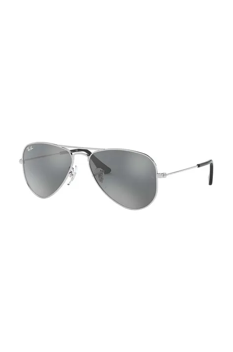 Детские солнцезащитные очки Ray-Ban Junior Aviator цвет серый 0RJ9506S-Lustrzane