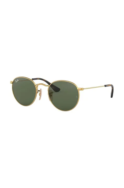 Дитячі сонцезахисні окуляри Ray-Ban Round Kids колір зелений 0RJ9547S
