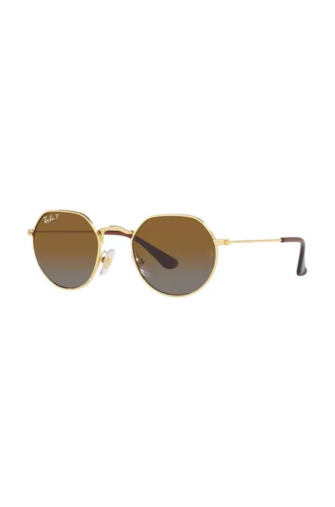 Детские солнцезащитные очки Ray-Ban Junior Jack цвет коричневый 0RJ9565S-Polarized