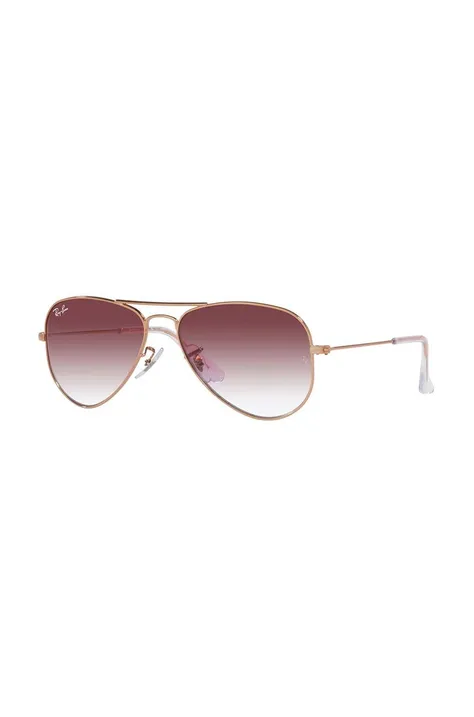 Детские солнцезащитные очки Ray-Ban Junior Aviator цвет розовый 0RJ9506S