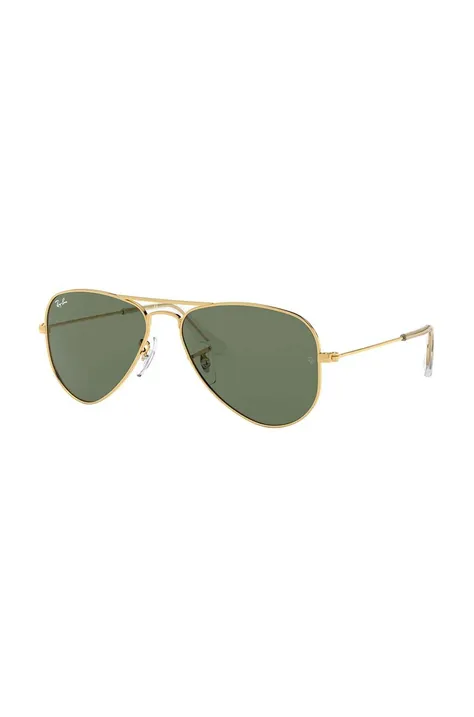 Otroška sončna očala Ray-Ban Junior Aviator zelena barva, 0RJ9506S