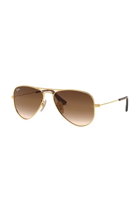 Дитячі сонцезахисні окуляри Ray-Ban Junior Aviator колір коричневий 0RJ9506S