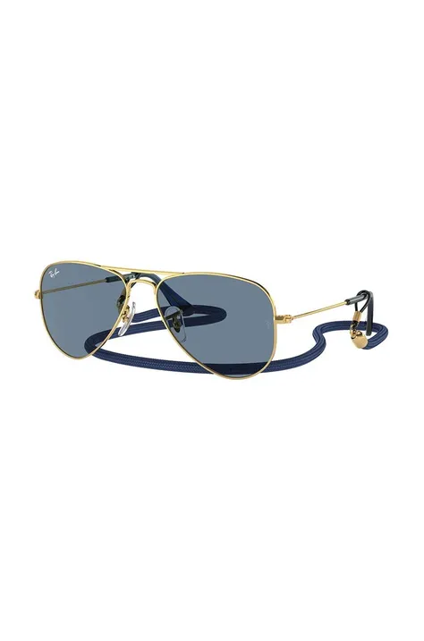 Ray-Ban okulary przeciwsłoneczne dziecięce JUNIOR AVIATOR kolor niebieski 0RJ9506S