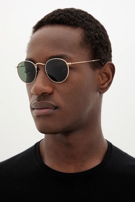 Okuliare Ray-Ban ROUND METAL pánske, zlatá farba, 0RB3447