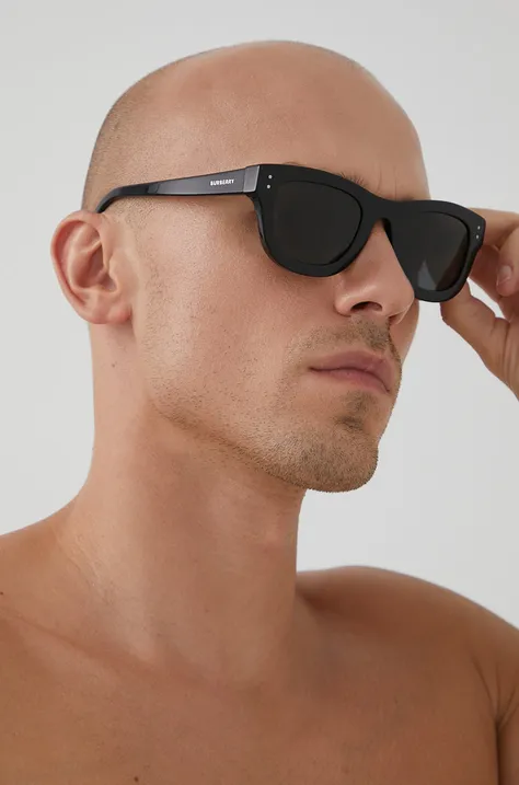 Burberry Okulary przeciwsłoneczne męskie kolor czarny