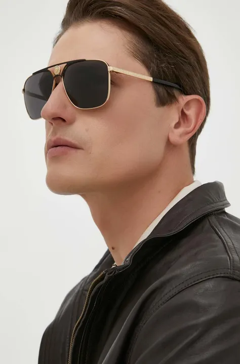 Слънчеви очила Versace мъжко в черно